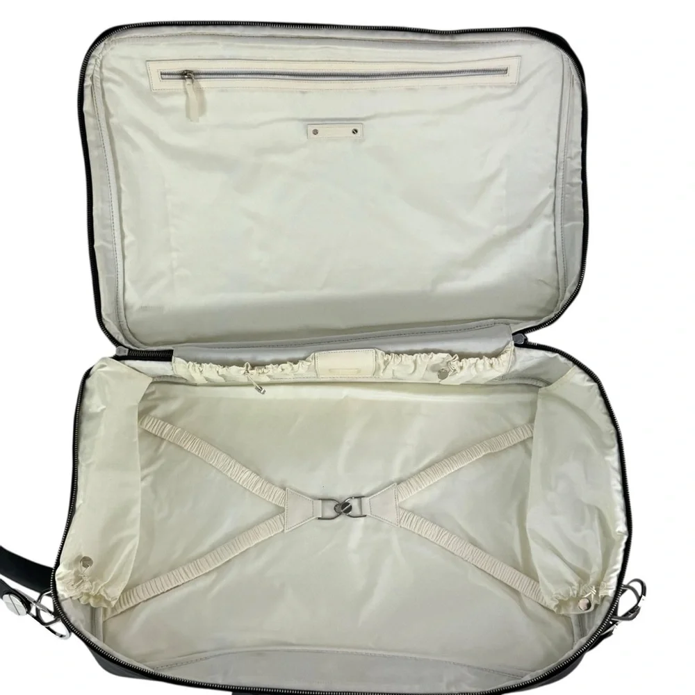 GIANNI VERSACE 12/20 Black Leather Business Duffel Weekender Bag Limited Edition